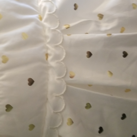 Little Me 24M little girls puffer jacket hooded polyester warm cozy gold hearts - Picture 5 of 9